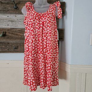 NWT Entro Spotted Rosette Dress in Red Size S